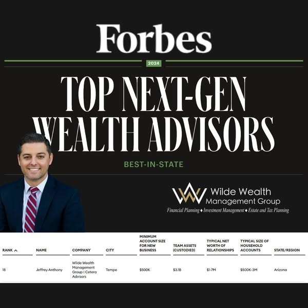 Jeffrey Anthony has been named to the Forbes Top Next-Gen Wealth Advisors List!