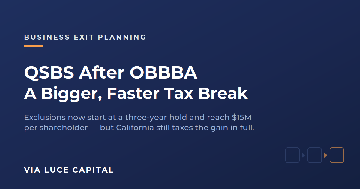 QSBS After OBBBA: How Founders Can Exit With a Bigger, Faster Tax Break