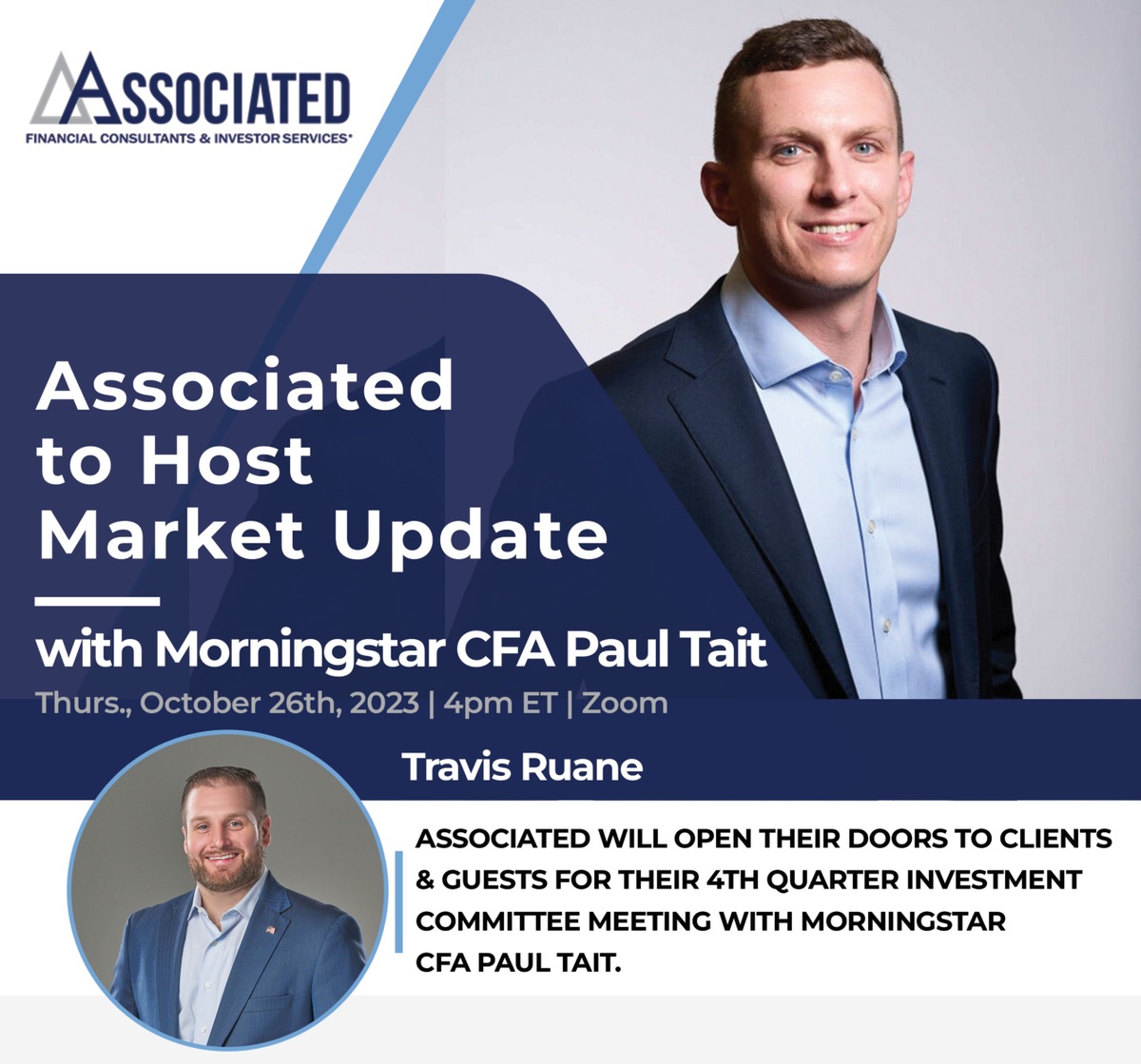 RSVP: Associated to Host Market Update with Morningstar CFA Paul Tait
