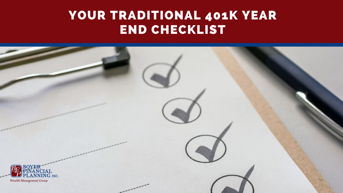 Your Traditional 401(k) Year-End Review Checklist