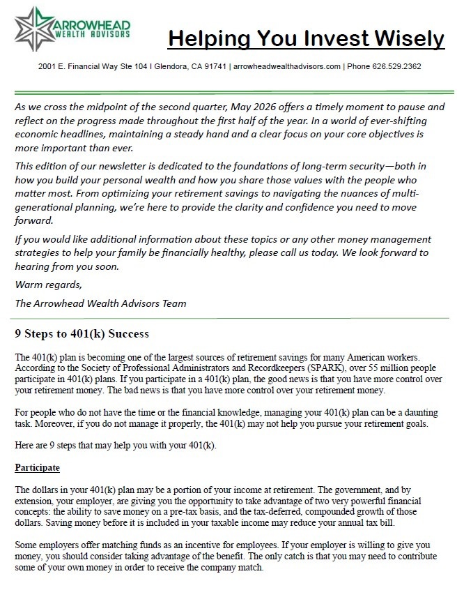 NEWSLETTER MAY 2026