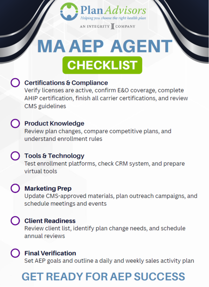 MA AEP Agent Checklist: Preparing for the Annual Enrollment Period