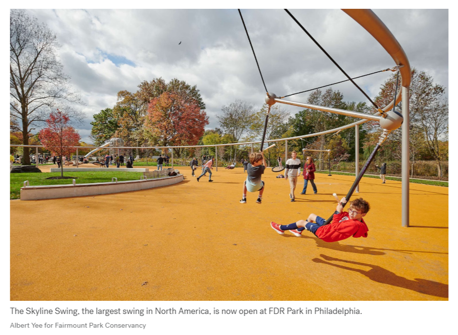 🙌🎢America's largest swing set now open in Philadelphia!