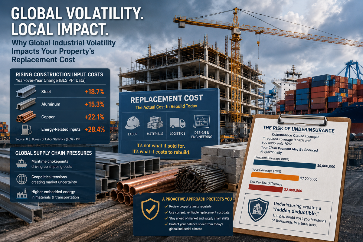 Why Global Industrial Volatility Impacts Your Property’s Replacement Cost