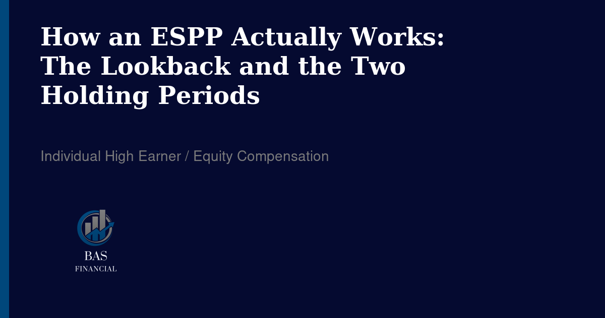 How an ESPP Actually Works: The Lookback, the Discount, and the Two Holding Periods