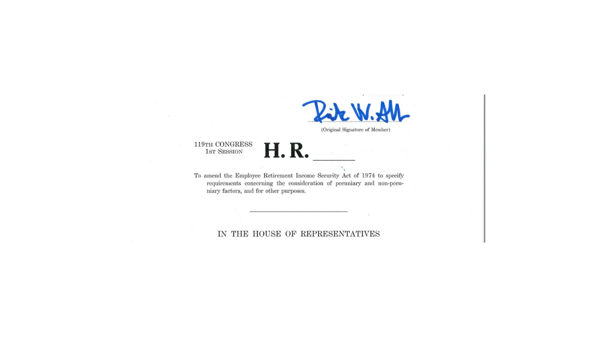 H. R. 2988: Possible. ESG 401k future?