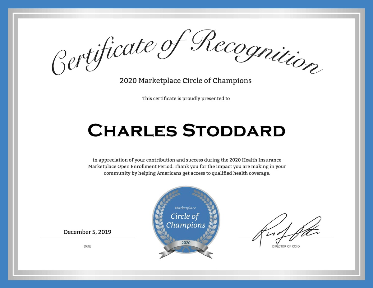 Agent Charlie Stoddard Receives Circle of Champions Award