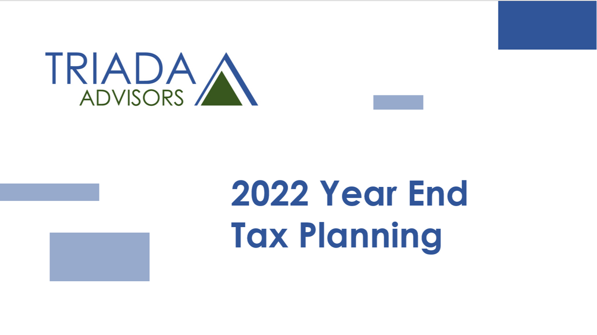 2022 Year-End Tax Planning Webinar