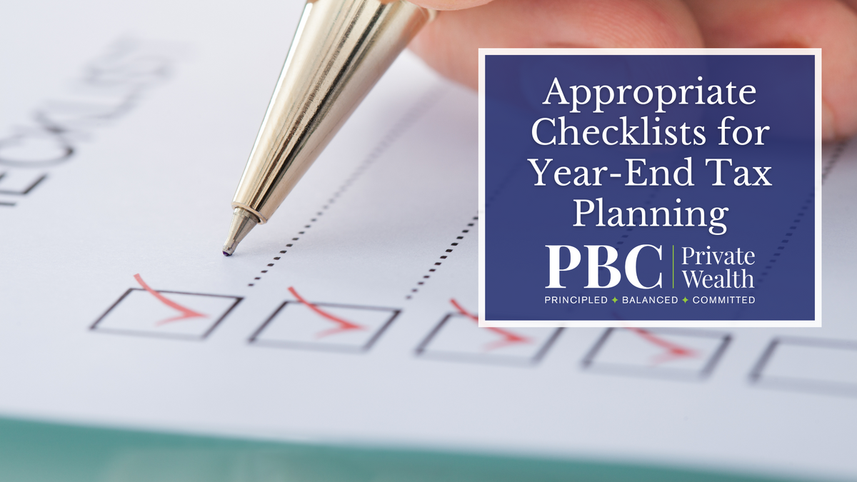 Appropriate Checklists for Year-End Tax Planning