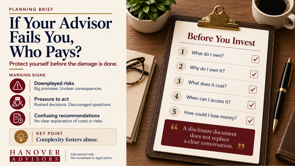 If Your Advisor Fails You, Who Pays?