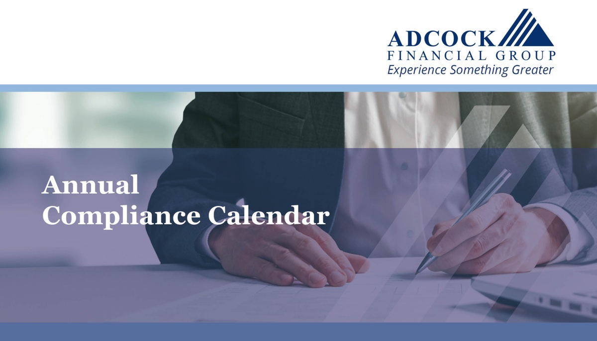 2023 Compliance Calendar Adcock Financial Group
