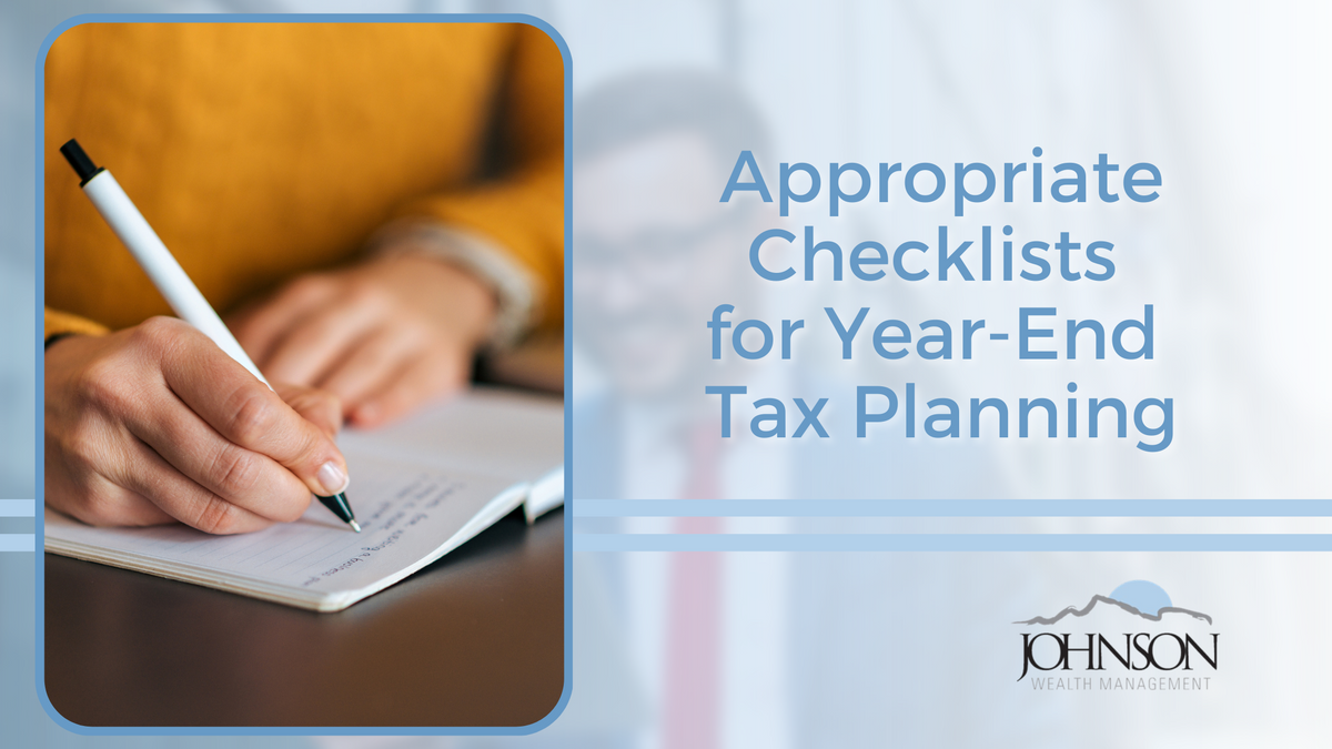 Appropriate Checklists for Year-End Tax Planning