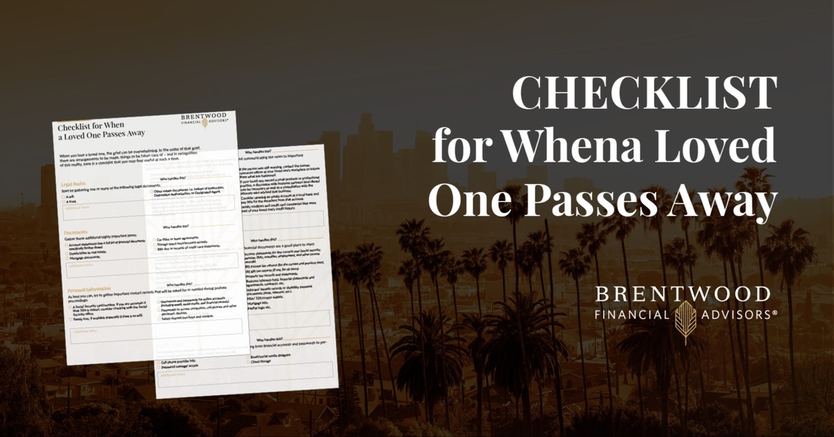 Checklist for When  a Loved One Passes Away