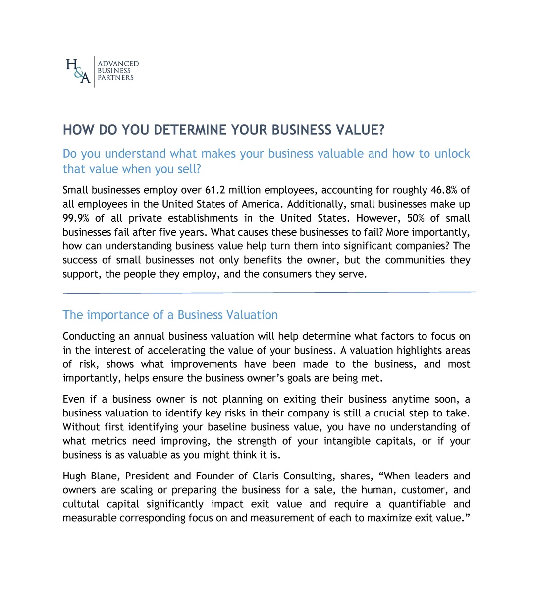 How Do you Determine Your Business Value?