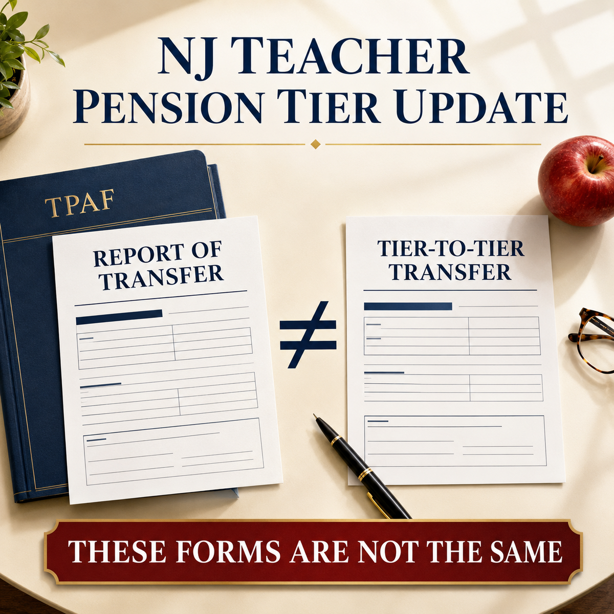 NJ Teachers May Be Able to Restore Their Original Pension Tier But the Correct Transfer Form Matters