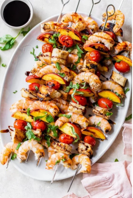 Grilled Shrimp Panzanella Skewers
