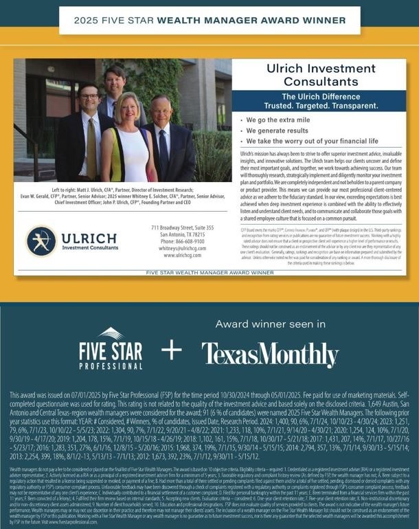 Ulrich Named Five Star Wealth Manager Award Winner