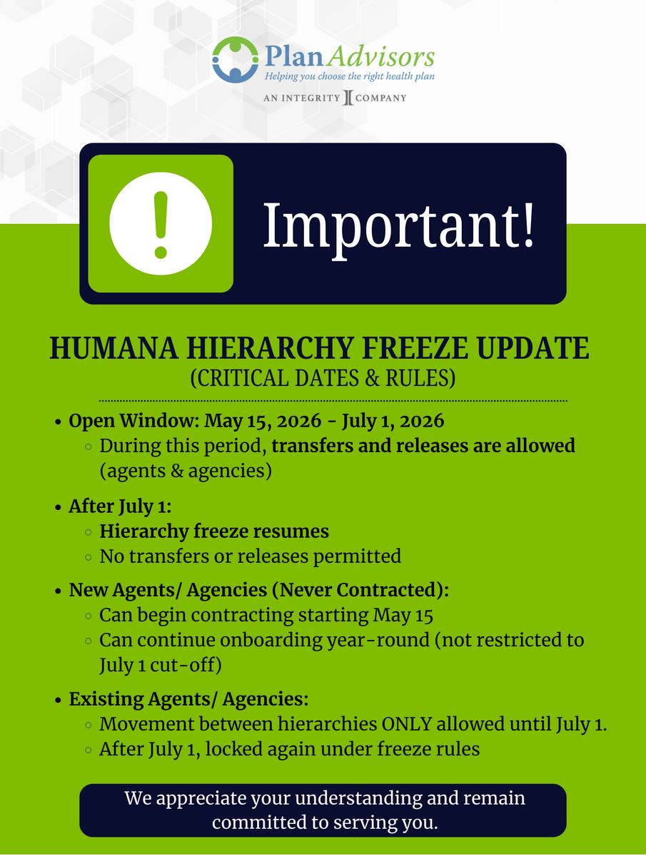 Humana Hierarchy Freeze Update: Key Dates to Know