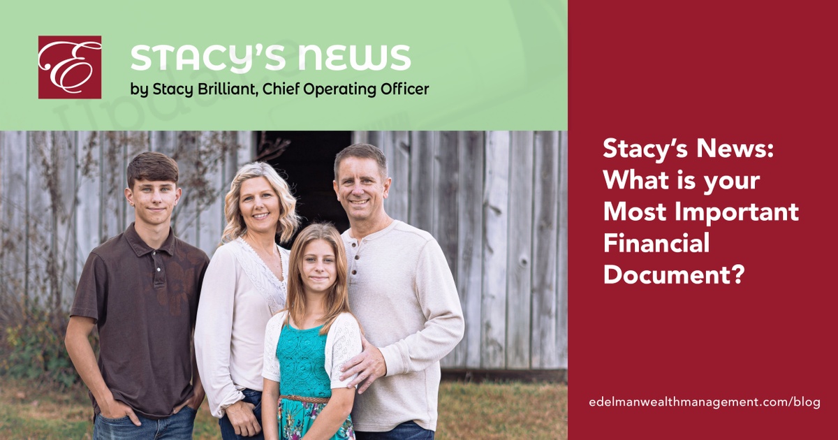 Stacy's News: What Is Your Most Important Financial Document?