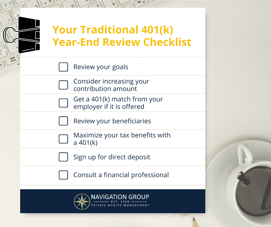Your Traditional 401(k) Year-End Review Checklist