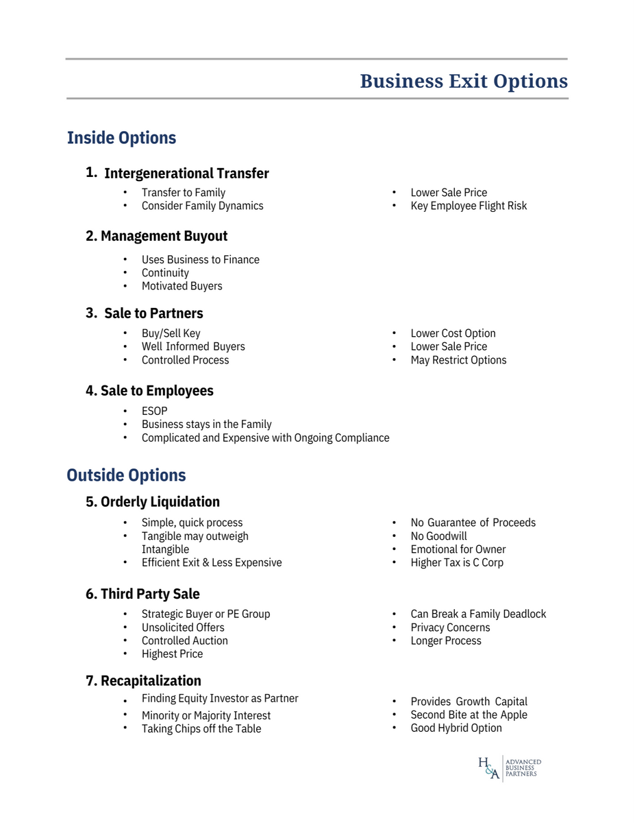 Business Exit Options