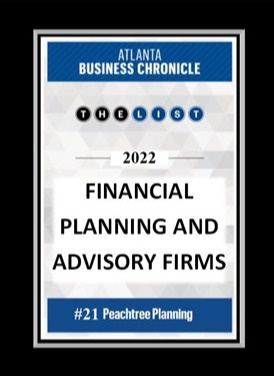 Peachtree Planning recognized in the Atlanta Business Chronicle as a Top 25 Financial Planning Firm