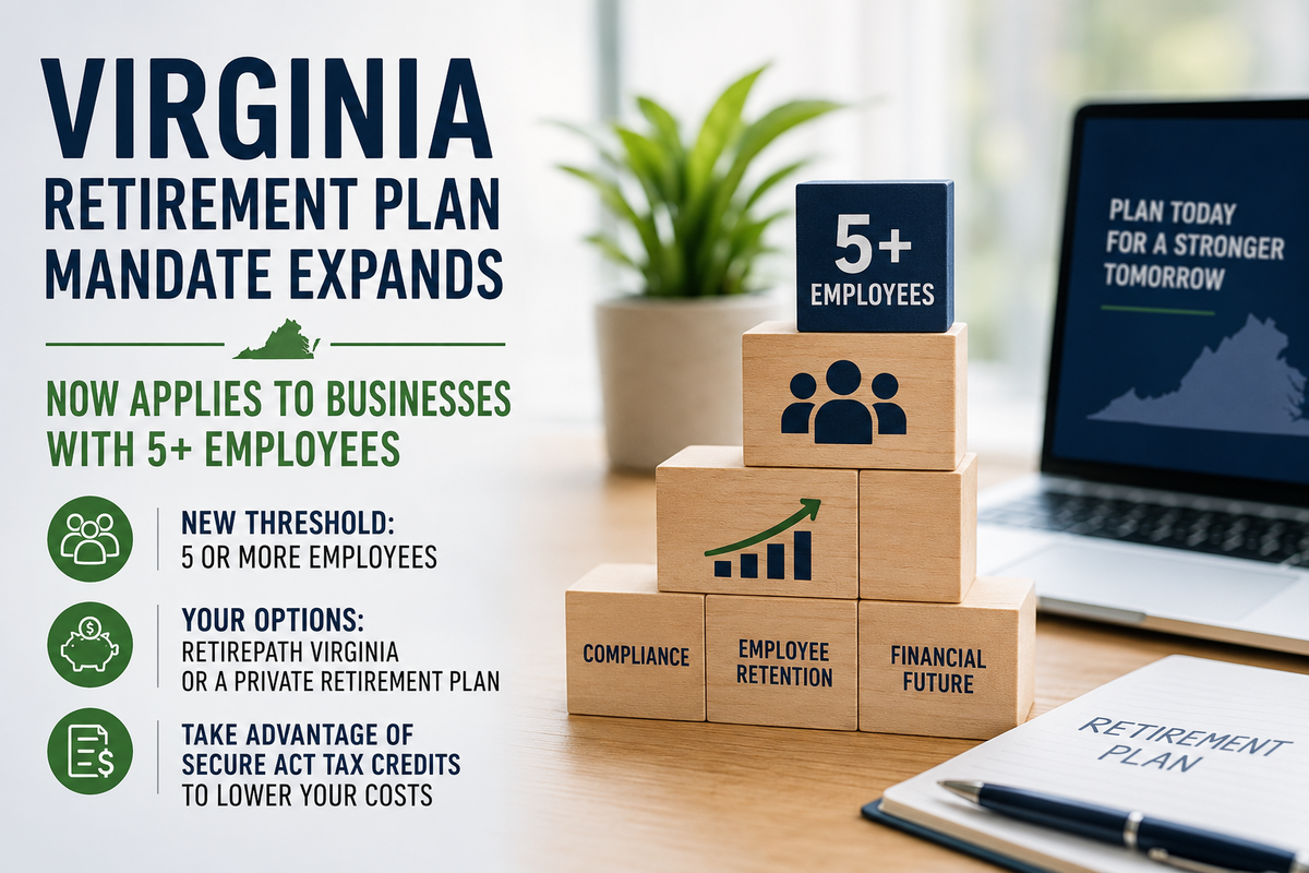 Virginia's Retirement Plan Mandate Now Applies to Businesses with 5+ Employees