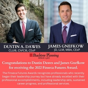 Dustin Dawes and James Gnefkow received the 2022 Finseca Futures Award