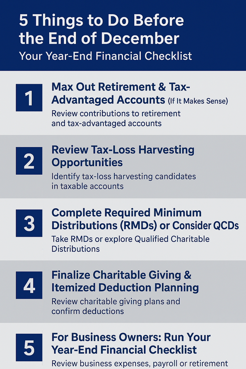 5 Things to Consider Before the End of December — Your Year-End Financial Checklist