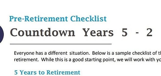 Send Me a Free Copy -Pre-Retirement and Retirement Checklist