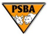 Image of an orange triangle with a black border that says, PSBA. Underneath is an image of a bull facing a bear.