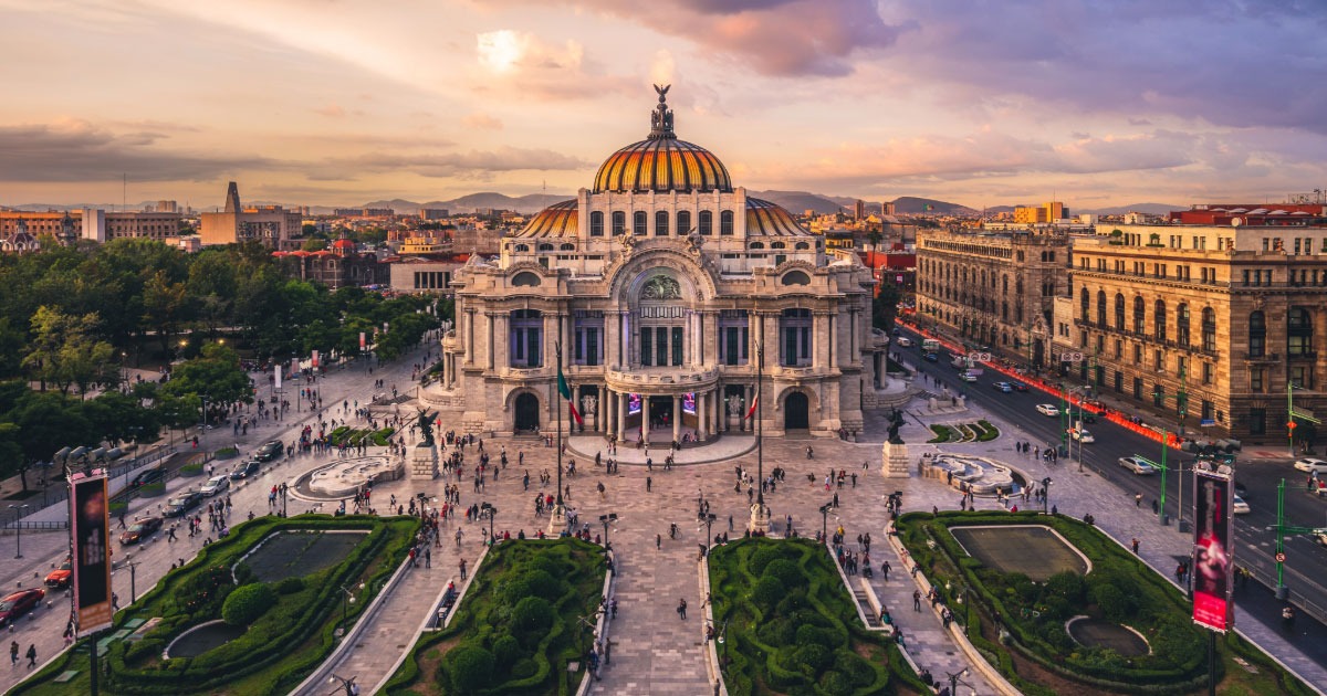 Photgraph of old bank building in Mexico
