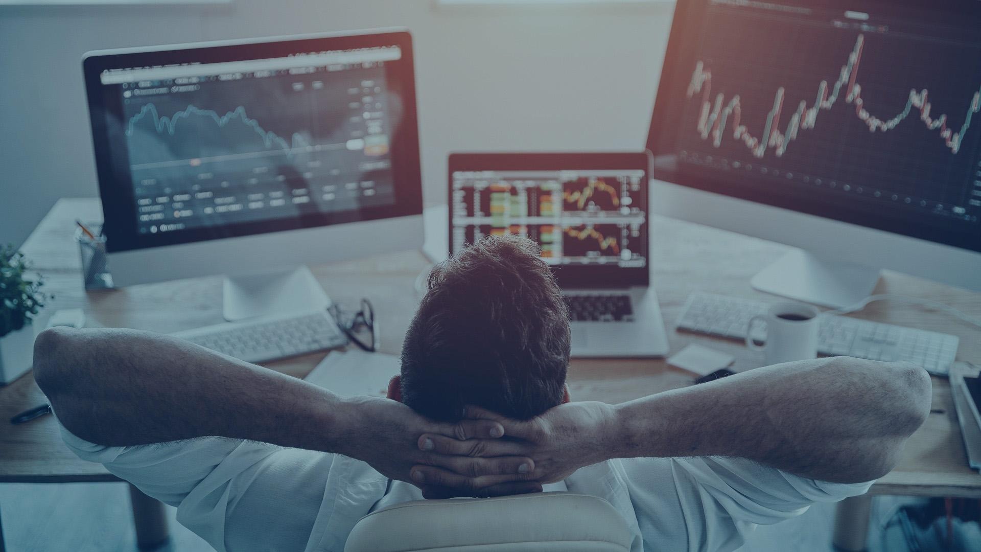 business man watching stocks