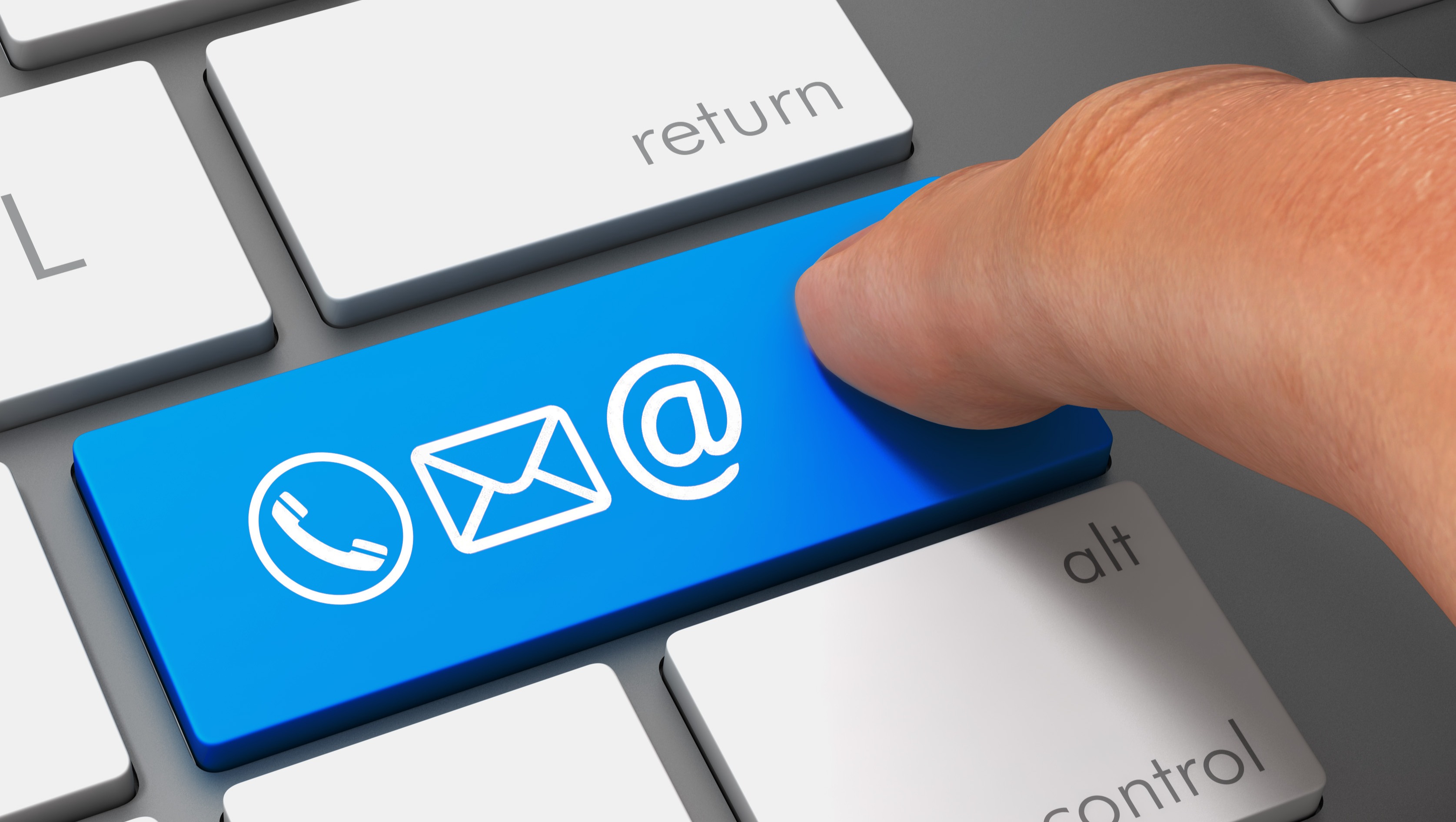 Image of keyboard with social media icons