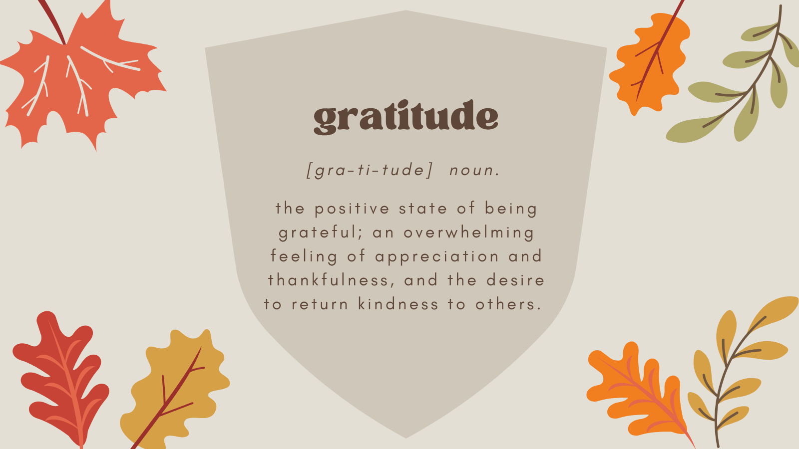 Autumn themed illustration of the definition of gratitude