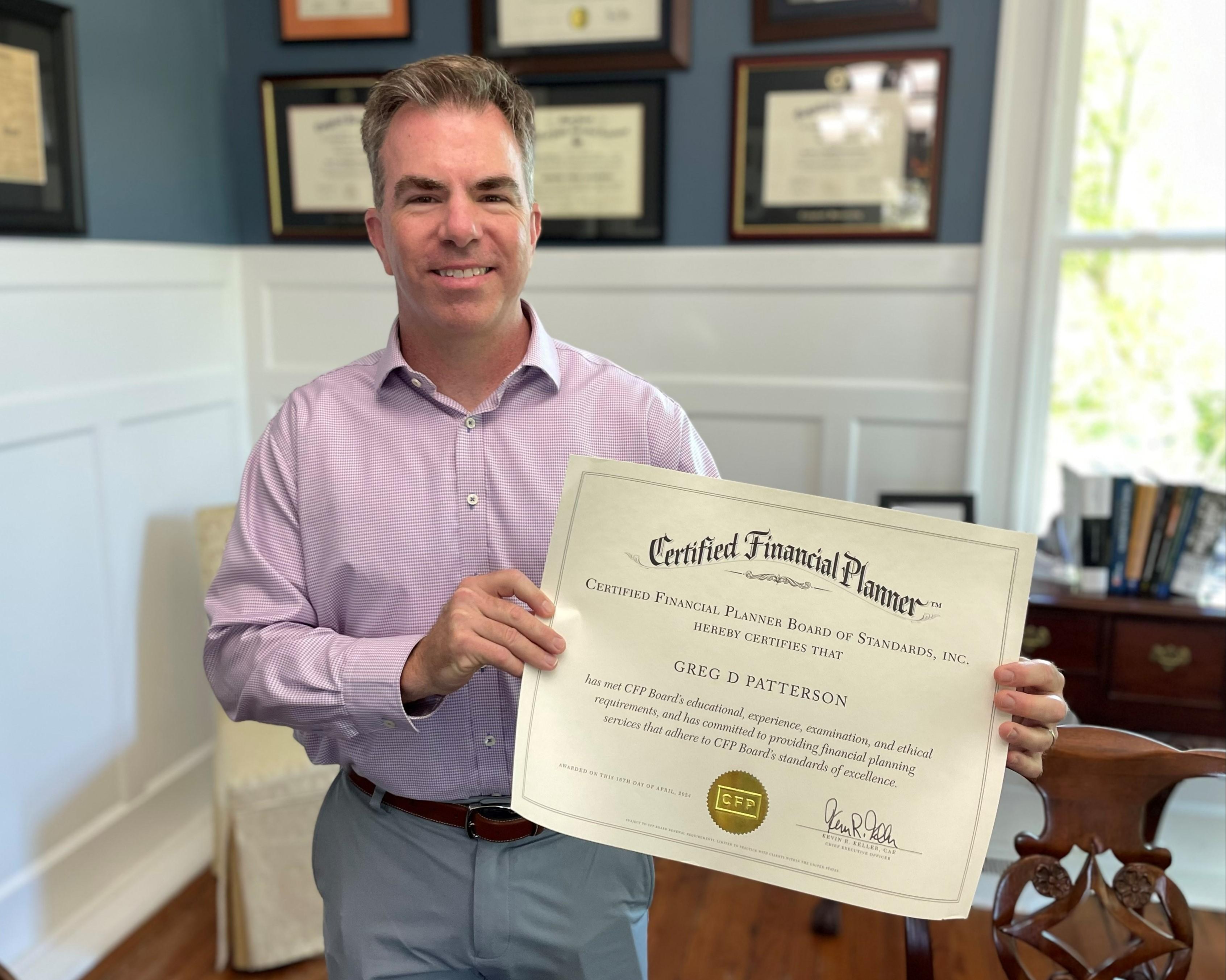 Greg CFP Certificate