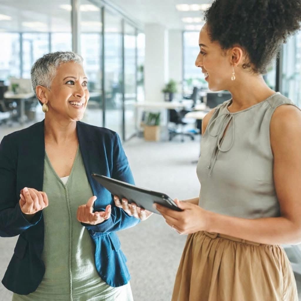 Financial planning for women in Oklahoma City — two women reviewing a financial plan together at Advance Financial Lighthouse