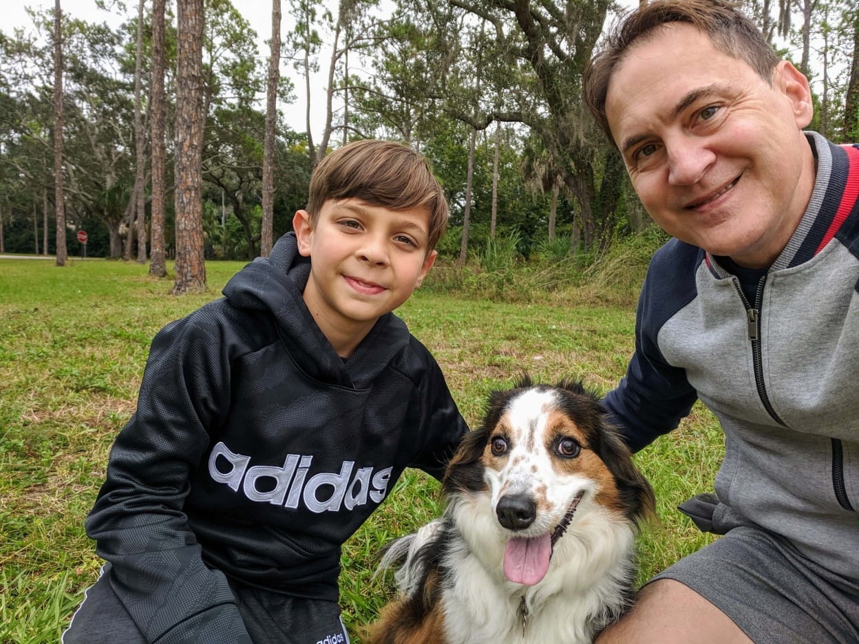 Curtis with his son