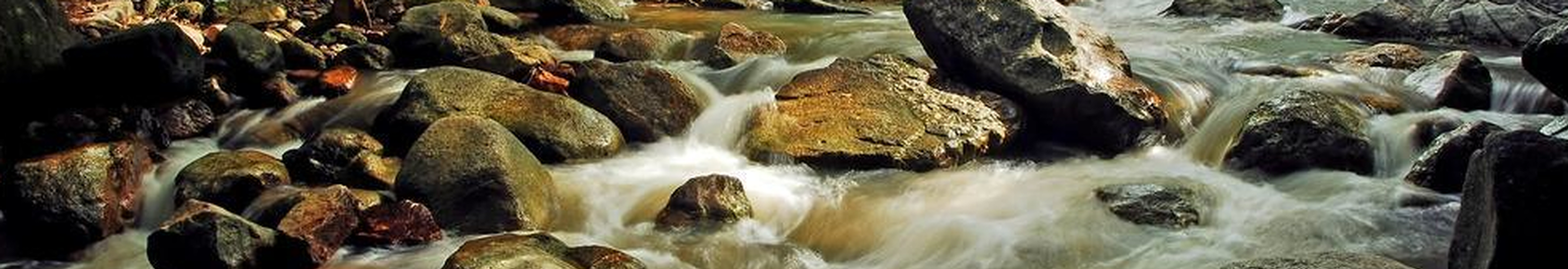 Exposed image of river flowing over rocks