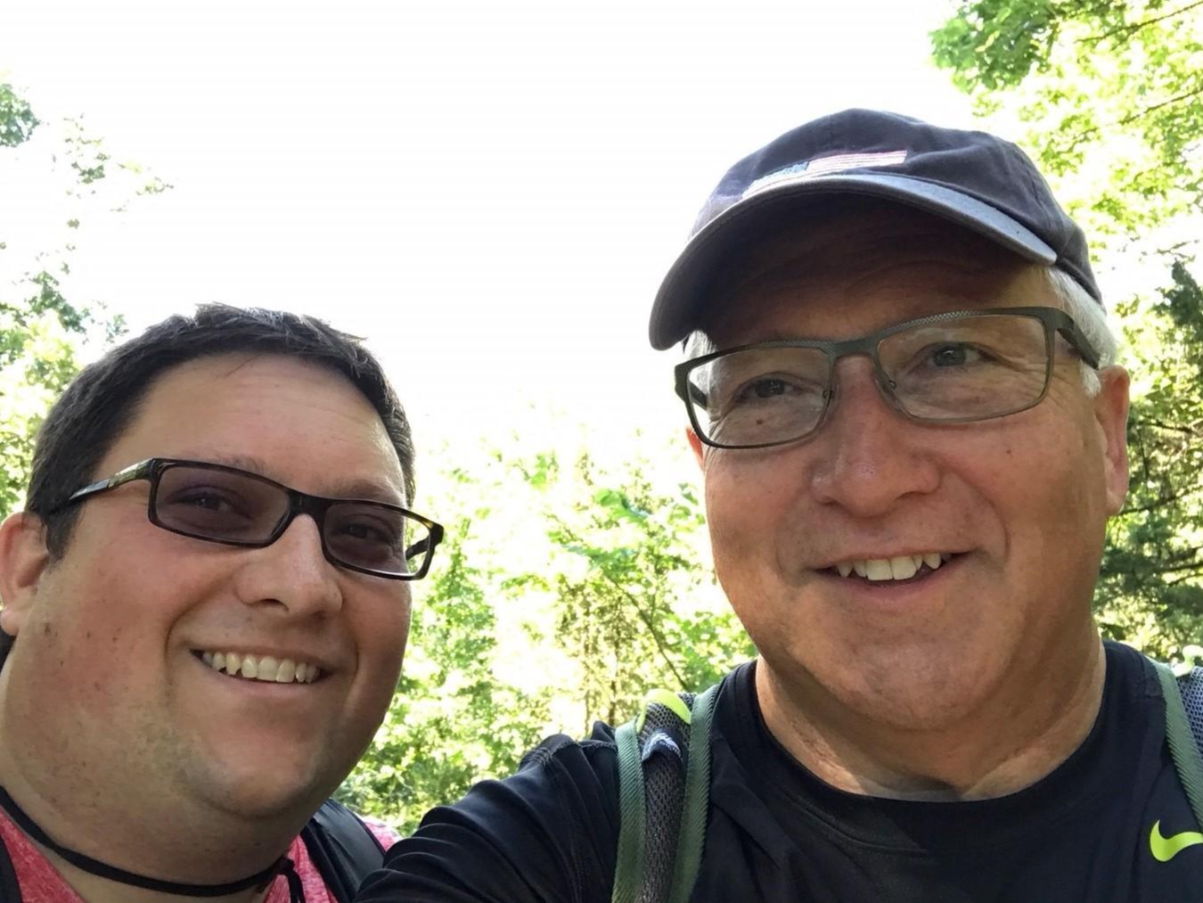 Tim and Peter Hiking