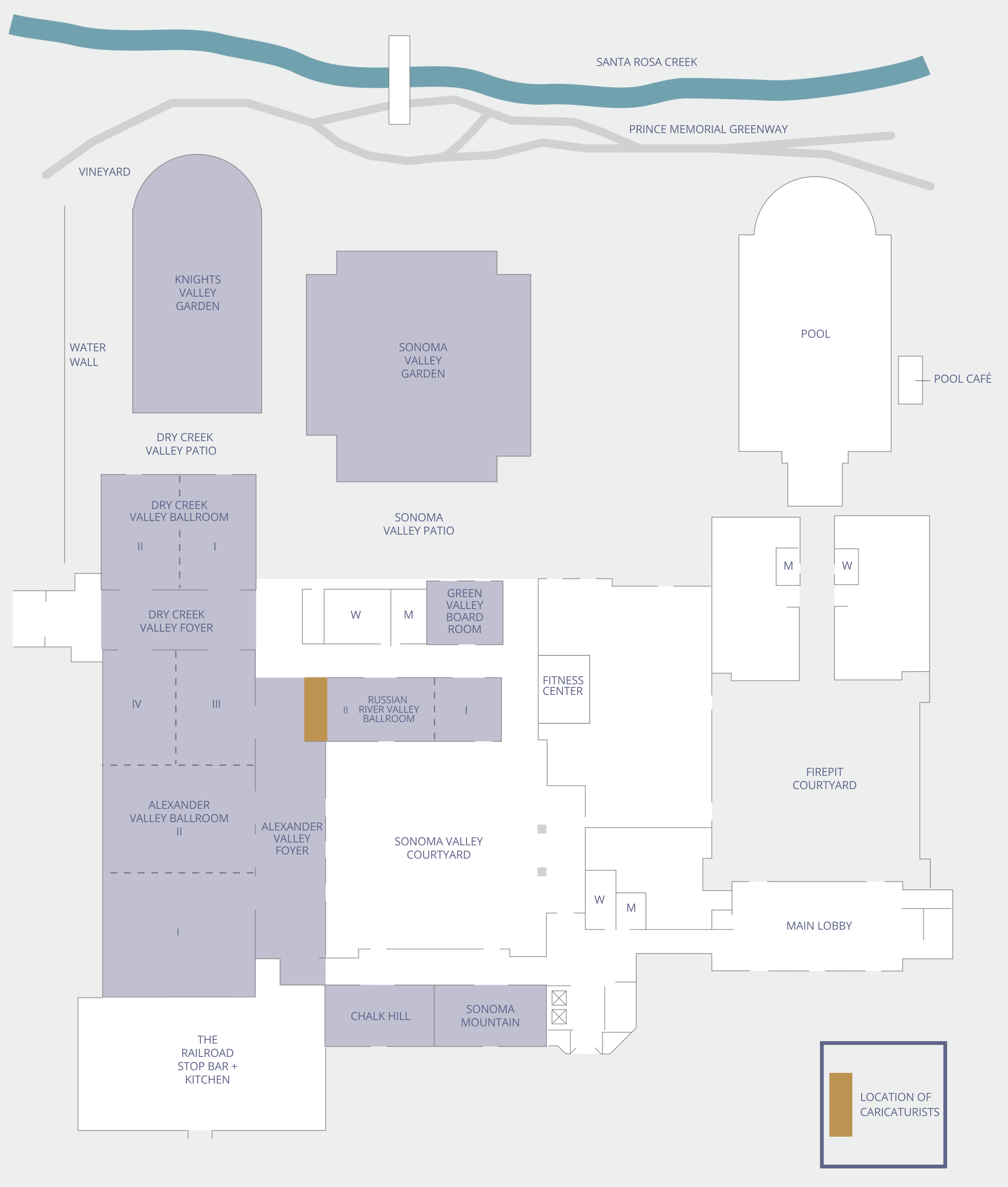 Hyatt Regency Sonoma Wine Country meeting space floor plan