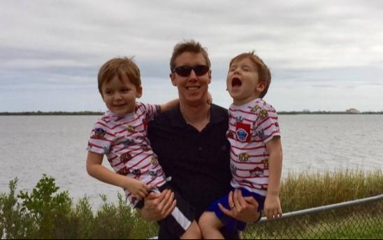 Cale with his kids