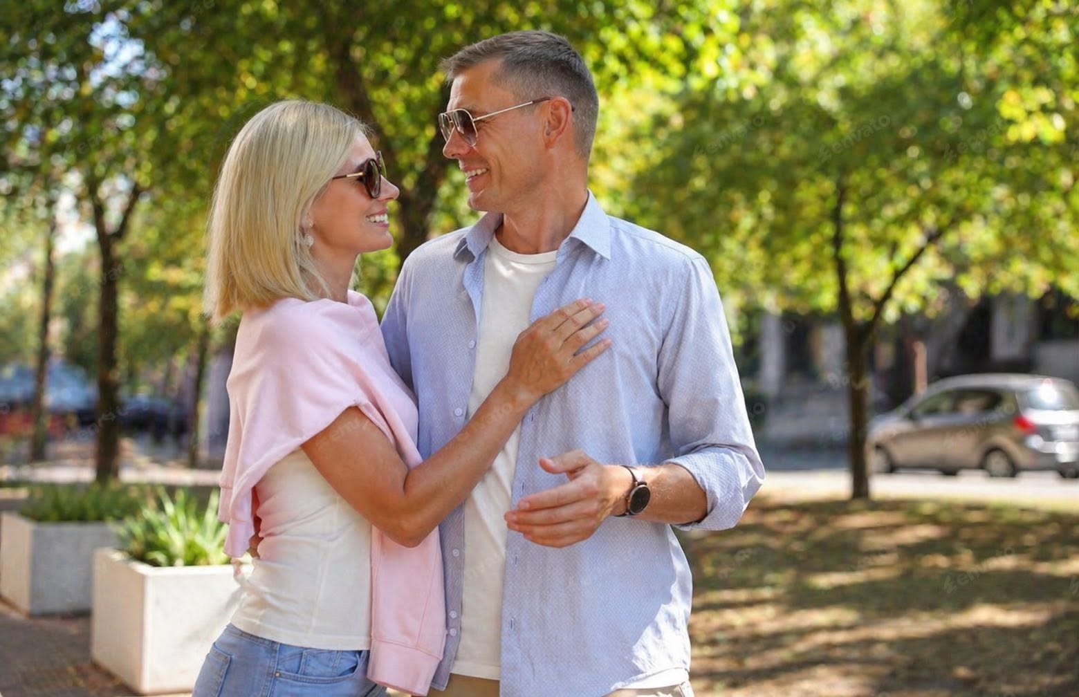 Established family wealth management in Oklahoma City — a couple walking together outdoors, Advance Financial Lighthouse