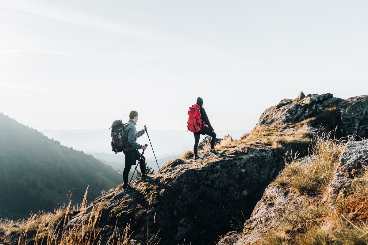 Hikers on a mountain