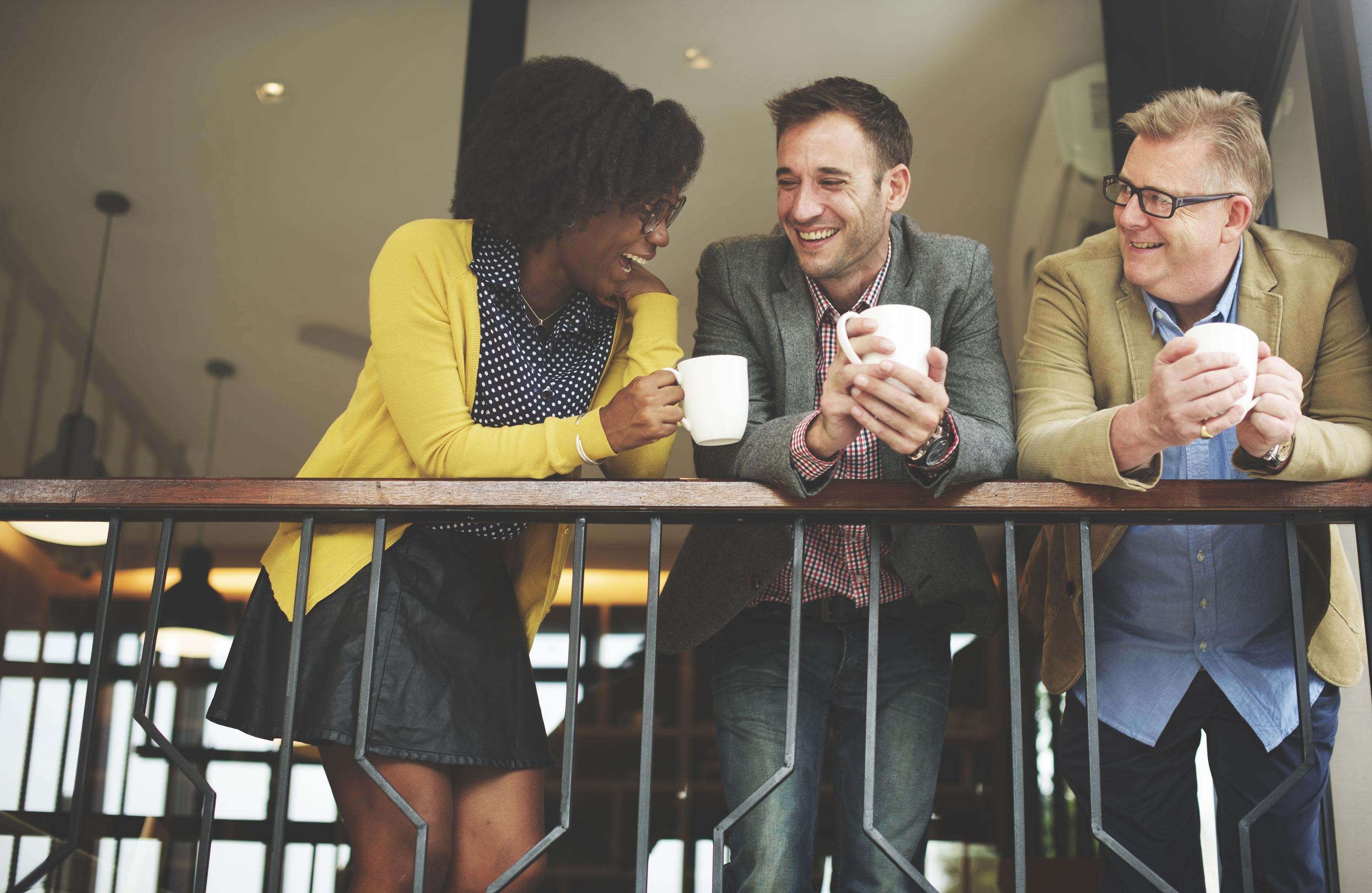 Coworkers taking a coffee break 