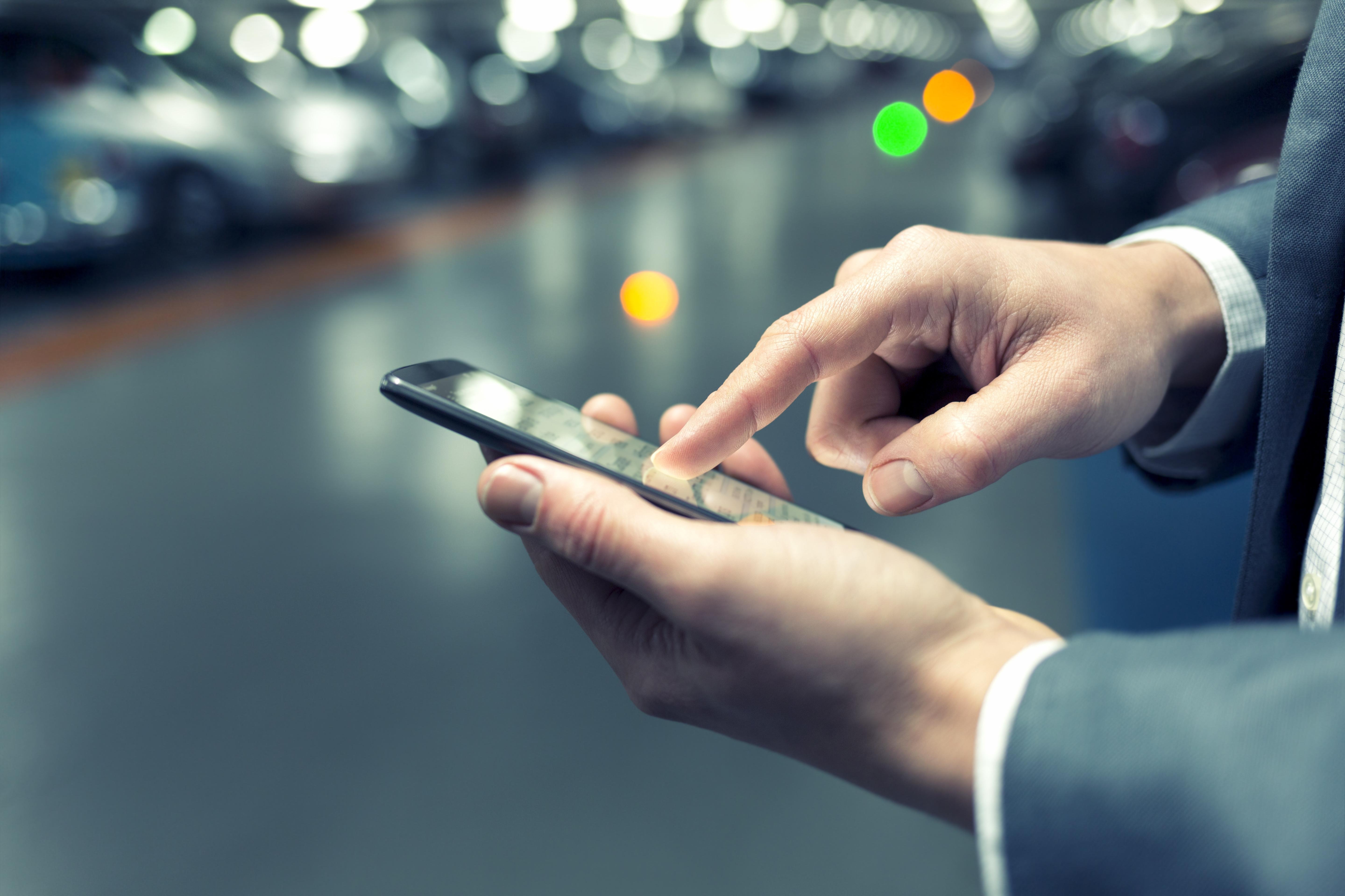 Business man on his mobile phone