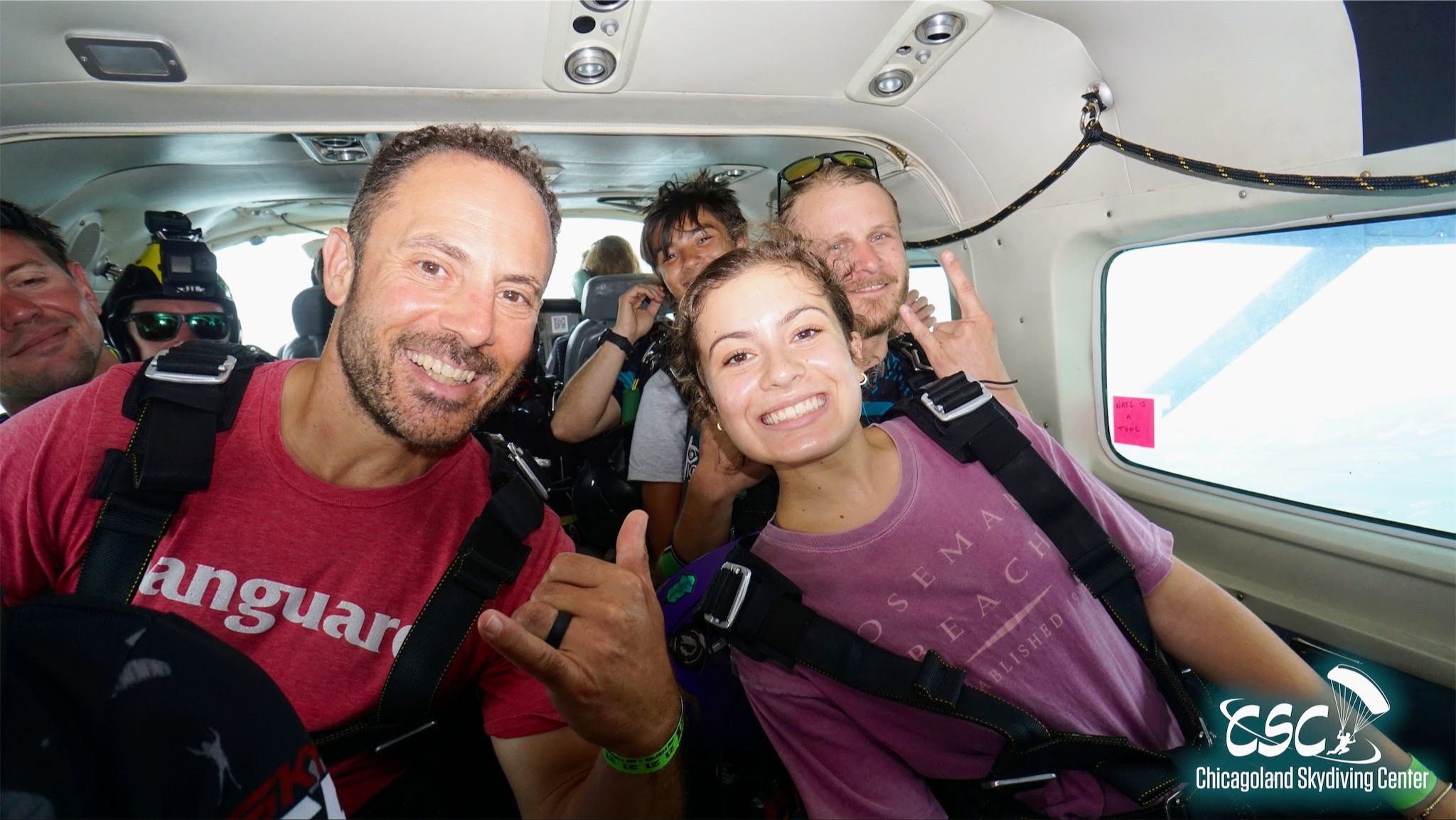 Getting ready to jump with my Daughter, Kat.