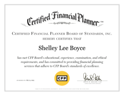 CFP Certificate 