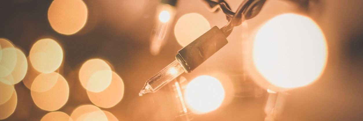 simple photo of white holiday lights 