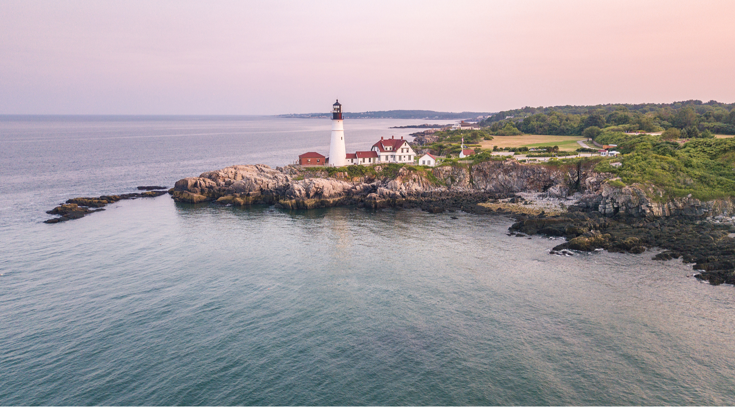 Portland Head Lighthouse, Maine, USA at sunset